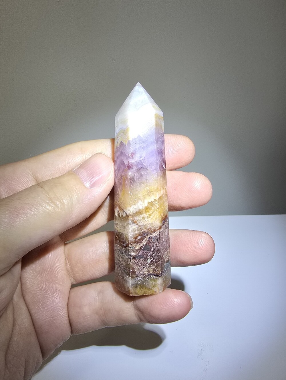 Amethyst Lace Agate Crystal Tower #C - Picture 5 of 5